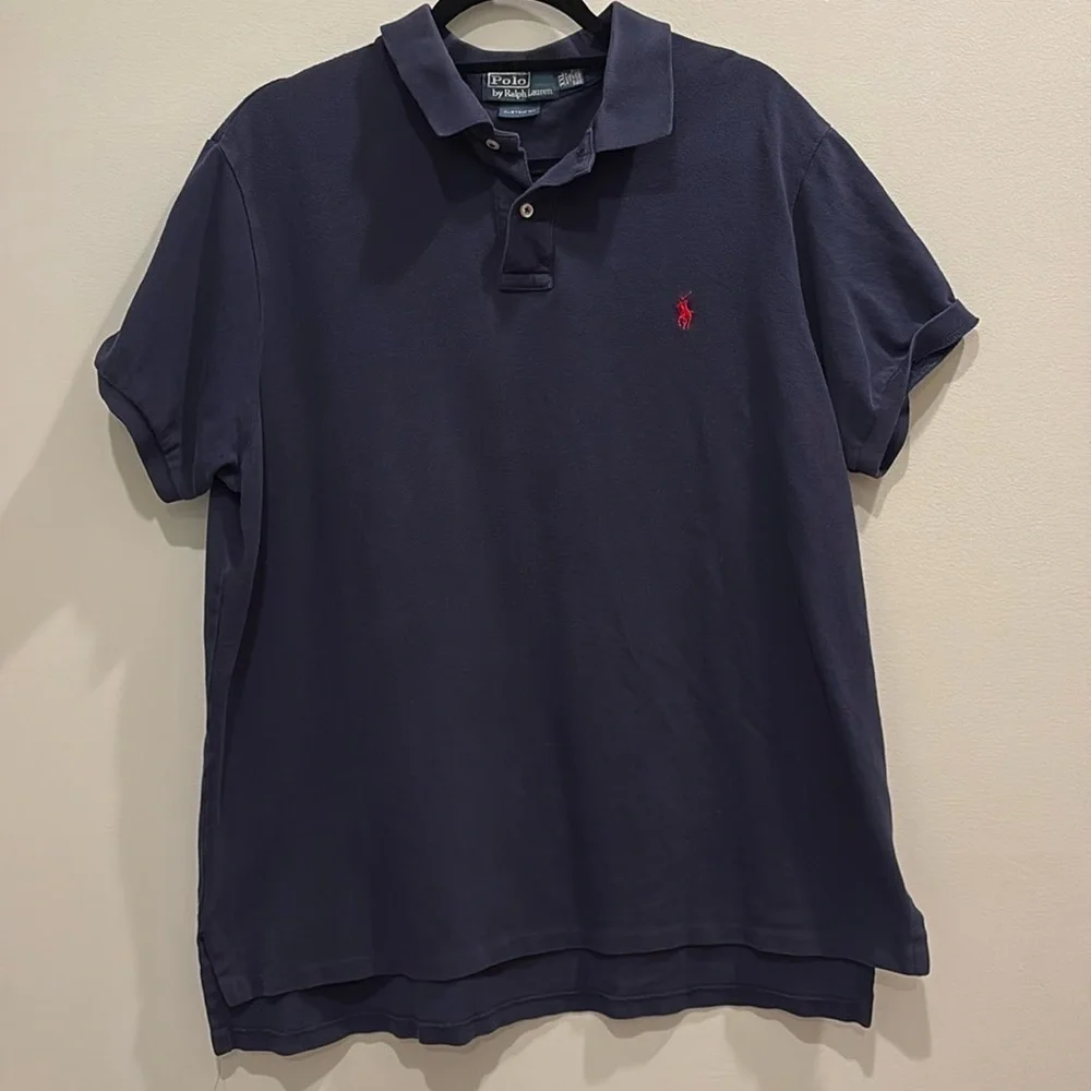 Polo Ralph Lauren men’s navy blue short sleeve Polo Shirt. Size XXL. Custom fit